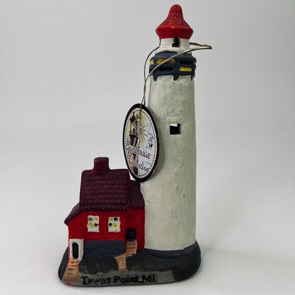 Lighthouse Collection Tawas Point, MI. Ceramic Lighthouse  7.5"  Nautical w/ Tag - Picture 1 of 7